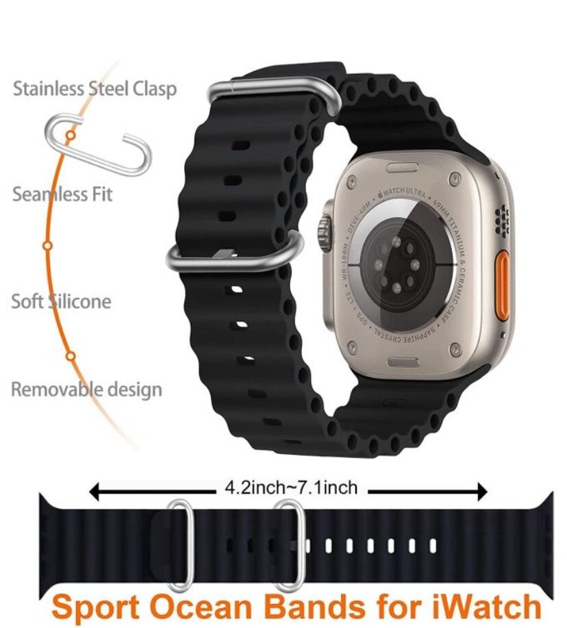 T800 Ultra Bluetooth Series 8 Smart Watch - Black