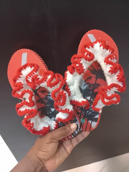 Pantoufles colorées en laine