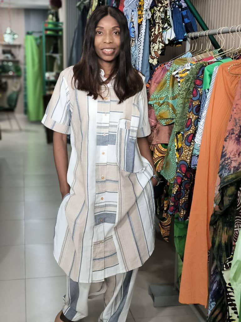 Ensemble tunique rayée