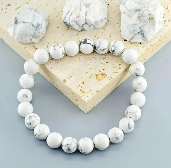Bracelet en pierre de howlite