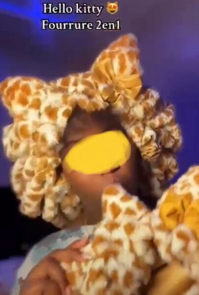 Bonnet hello kitty Fourrure