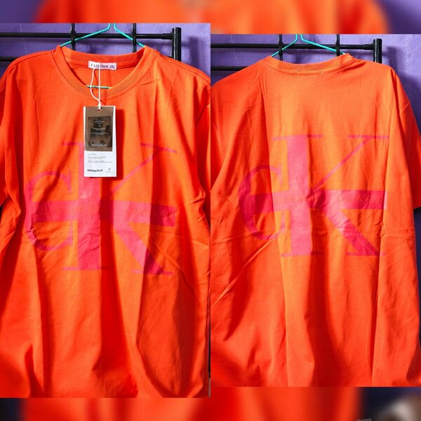 T-shirt orange graphique