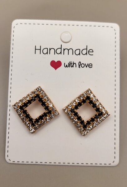 Golden black stud earrings