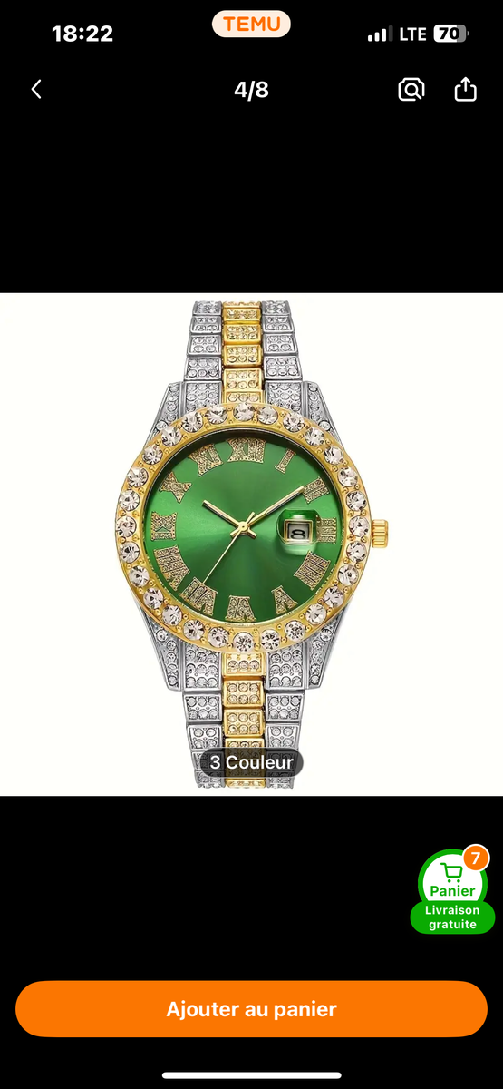 Montre Luxe avec Bracelet Or
