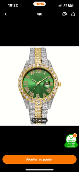 Montre Luxe avec Bracelet Or