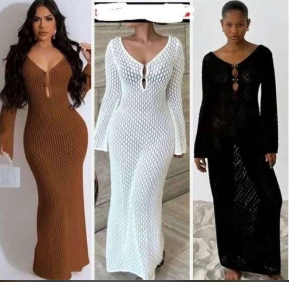 Robe longue en crochet élégante