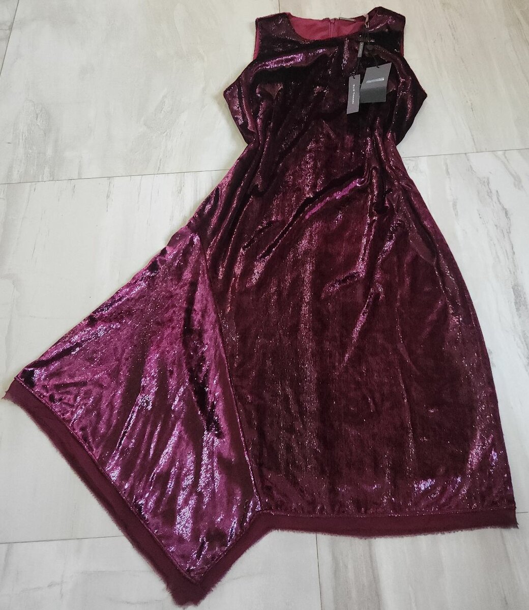Ellie Tahari Serenity Velvet Metallic Dresa