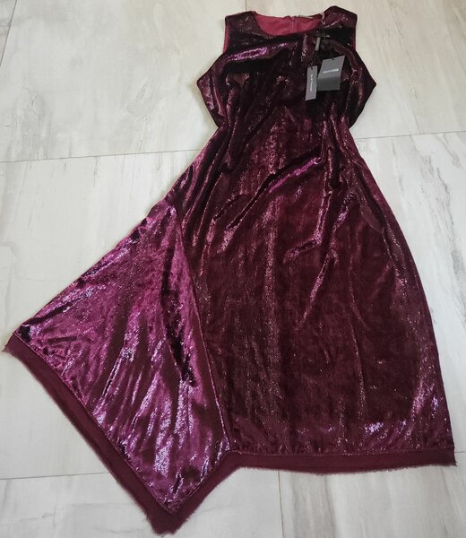 Ellie Tahari Serenity Velvet Metallic Dresa