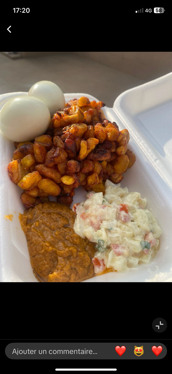 Alloco + 2 oeufs piments