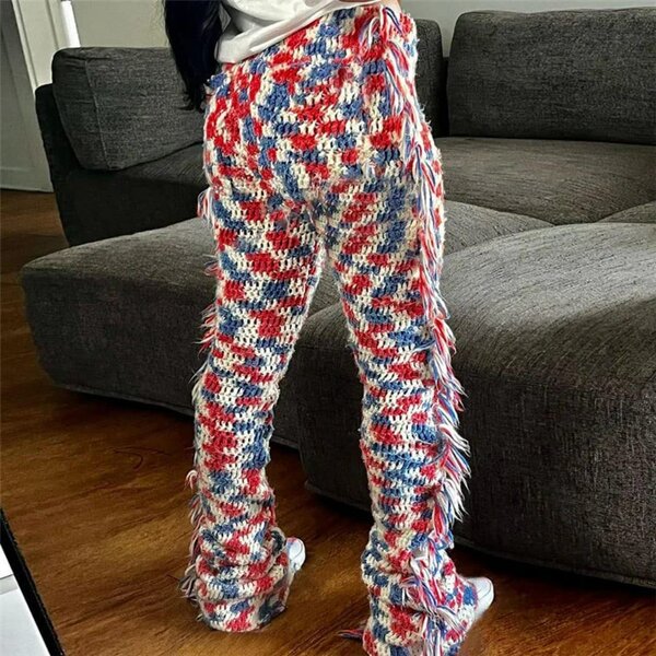 Pantalon crochet coloré mode