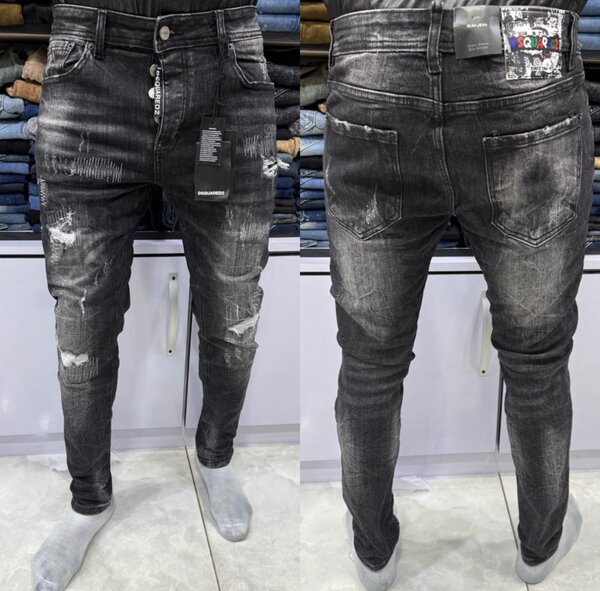Jeans slim déchirés noirs