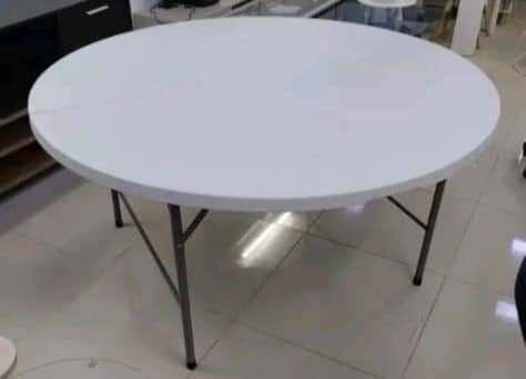TABLE TRÉTEAUX RONDE ET PLIABLE DE 1.50m De DIAMÈTRE