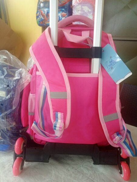 Sac à dos trolley rose enfant