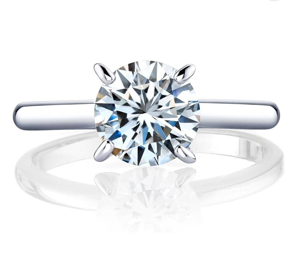 2 Carat Round Brilliant Cubic Zirconia CZ Sterling Silver 92