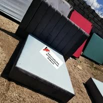 custom made bed with a high base