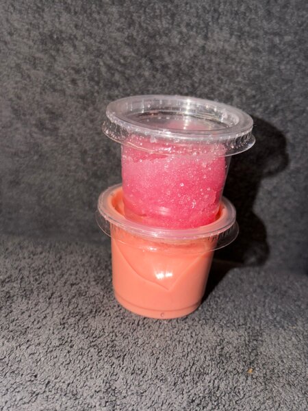 Slime rose pailleté double couche