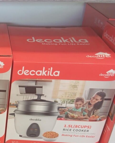 Decakila 1.5L (8 Cups) Rice Cooker With Glass Lid