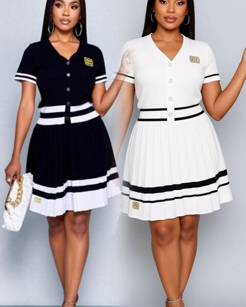 Robe chic à rayures