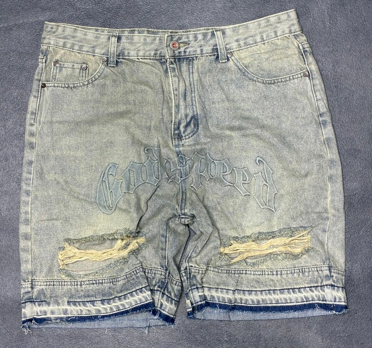 Shorts en jean brodés