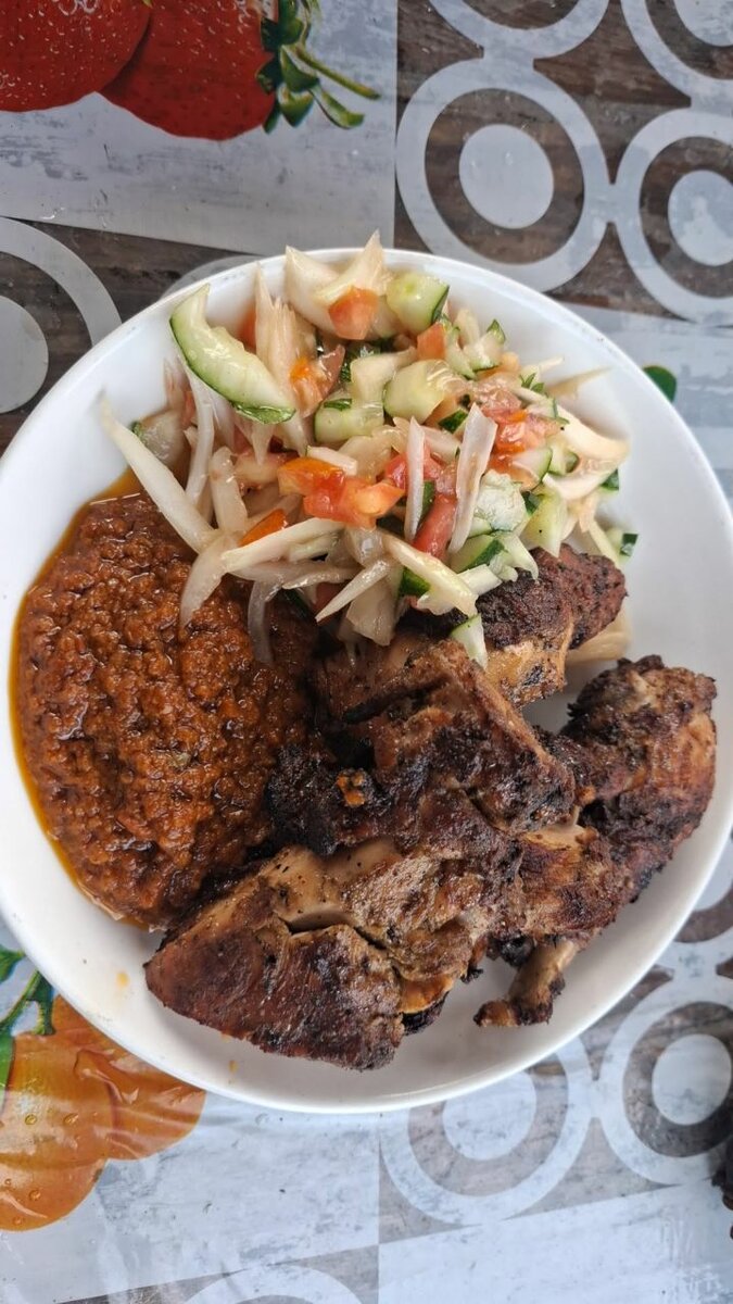 Poulet  braisé  a la mourtade