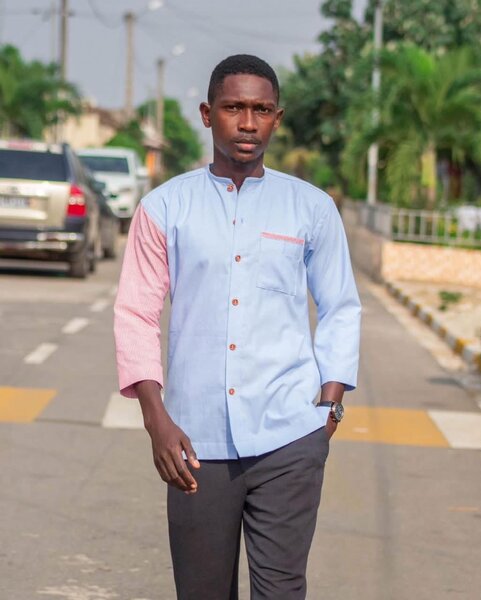 Chemise à manches longues bicolore