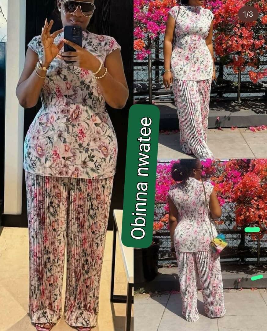 Ensemble floral élégant femme