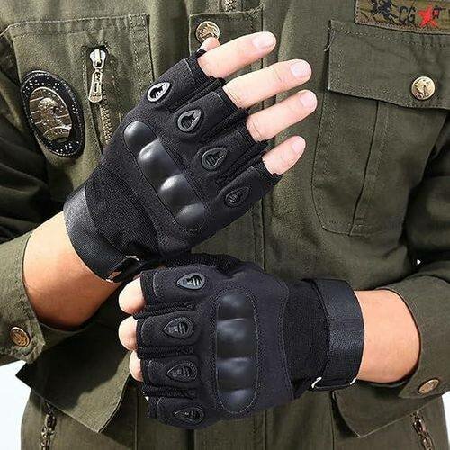 Gants demi-doigt pour hommes, gants de protection en plein a