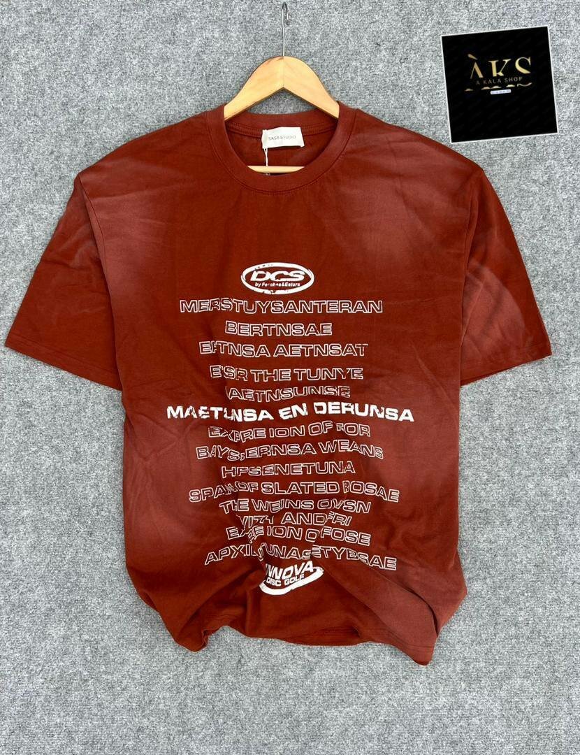 T-shirt rouge imprimé unisexe