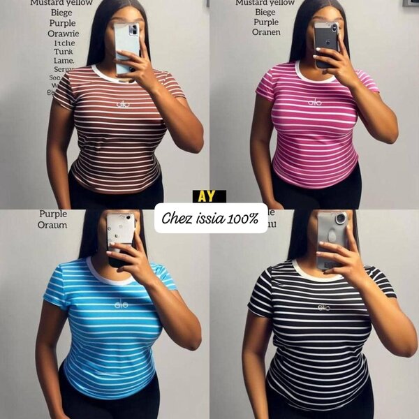 T-shirt rayé ajusté femme