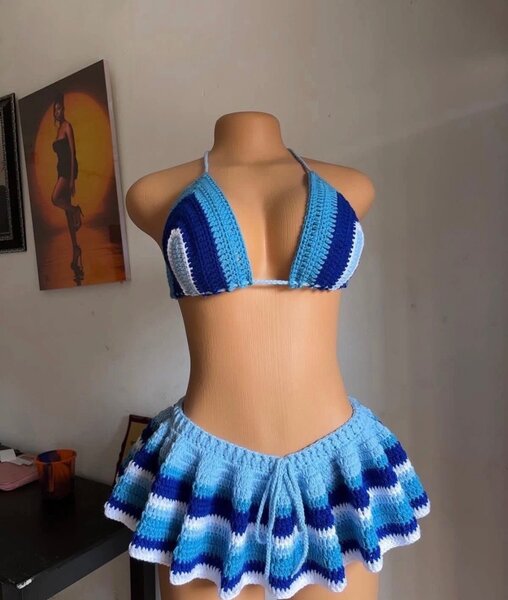 Ensemble bikini crochet coloré