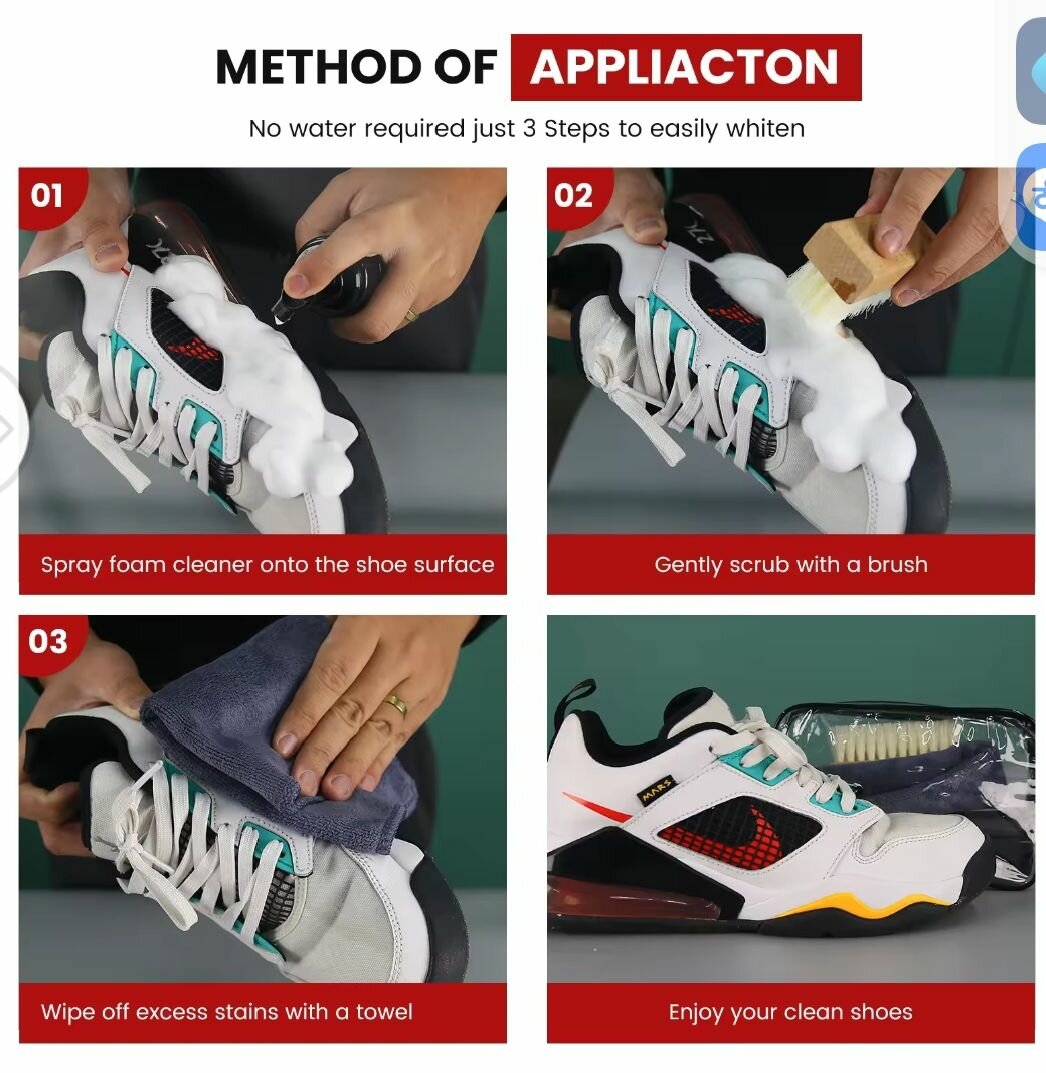 Mousse nettoyeur de chaussures