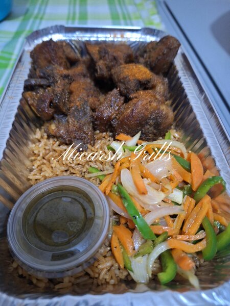 Jollof With Charcoal Grilled Pork