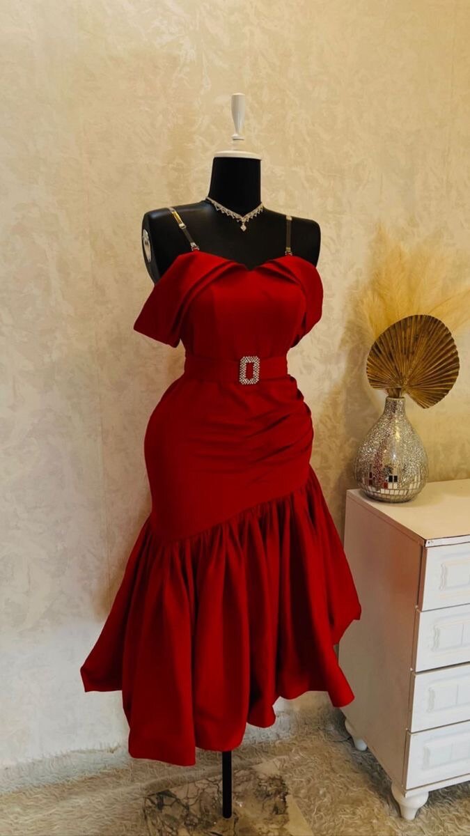 Woman red dress