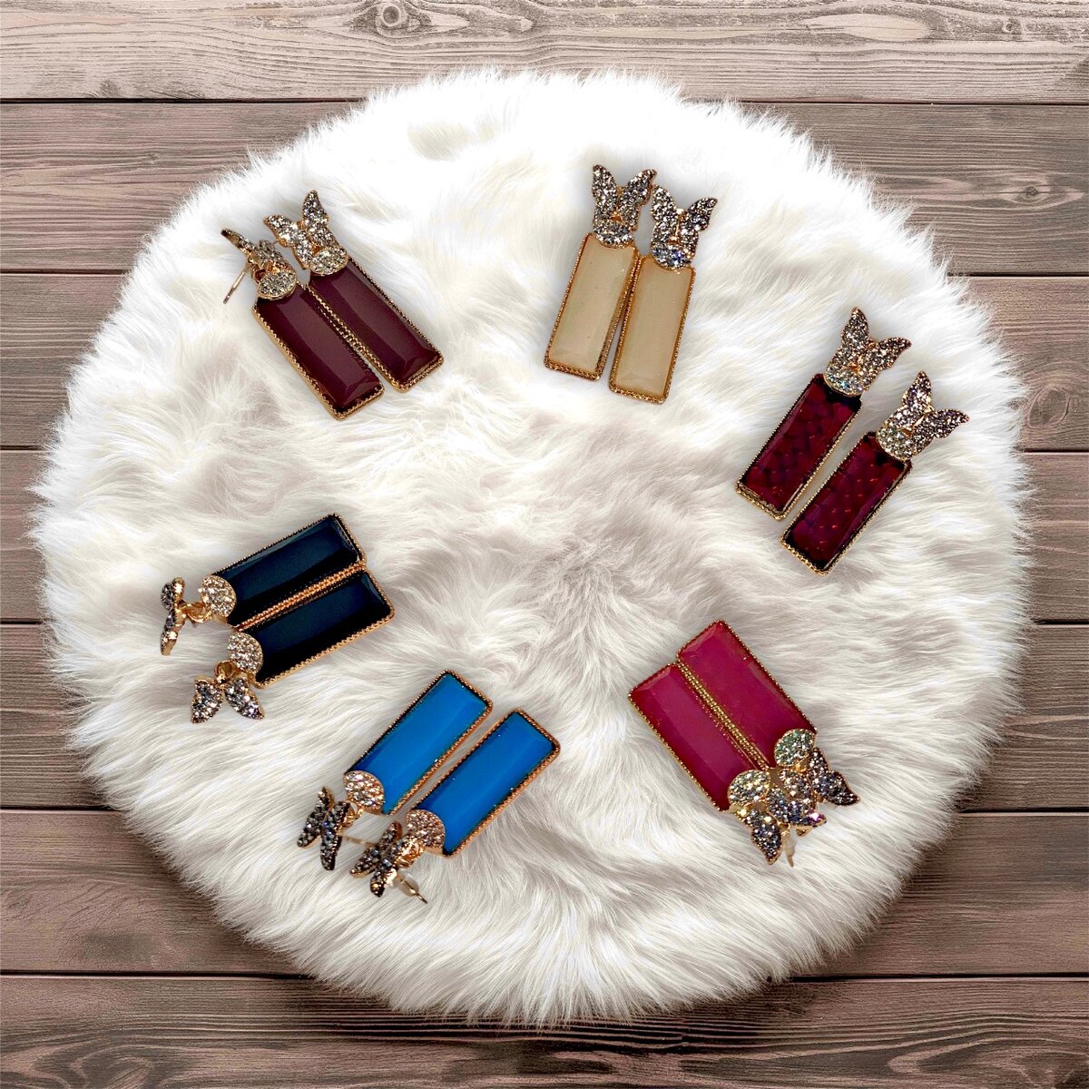 Long Stud Butterfly Earrings