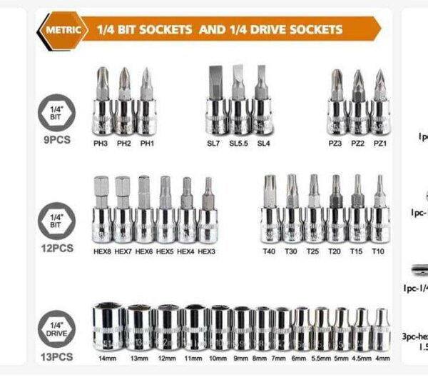 coffret a clé cliquet mécanique 46 pieces