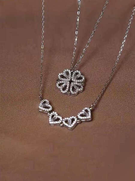 Elegant Clover Heart Necklace
