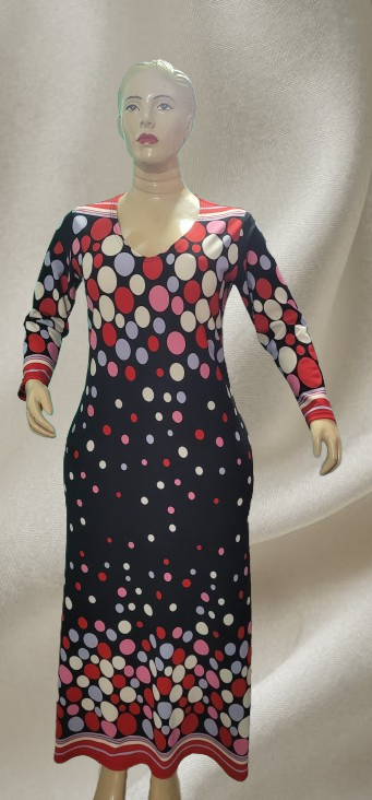 Robe Longue Colorée à Pois