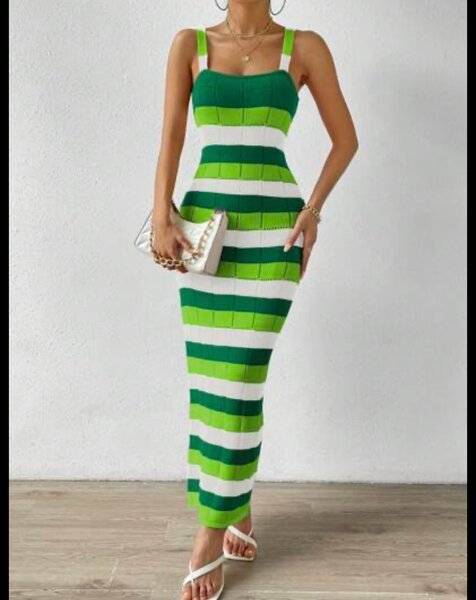 Robe Longue Rayée Éco