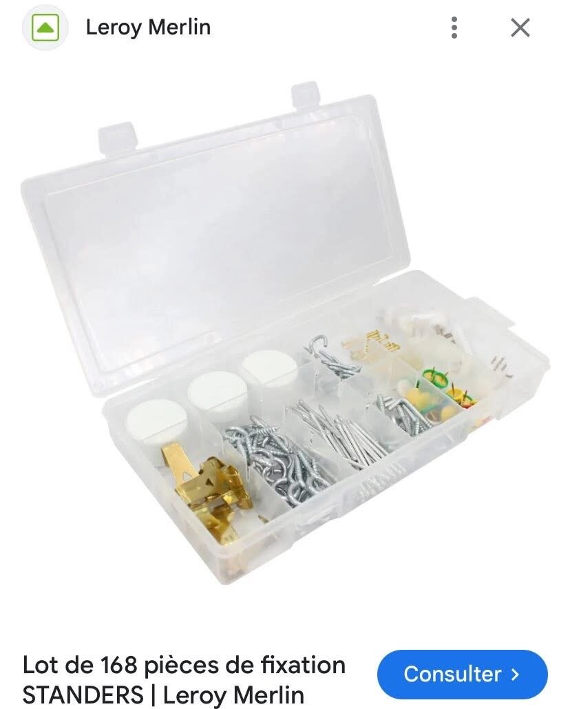 Boîte de fixation 168 pièces