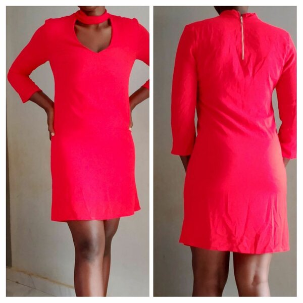 Elegant Red Choker Dress