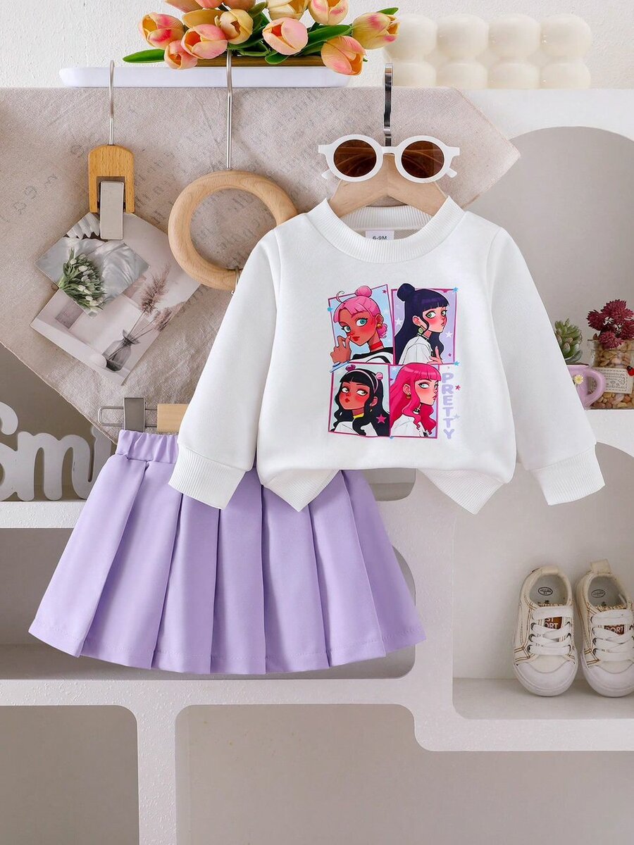 Ensemble Fille Sweat et Jupe