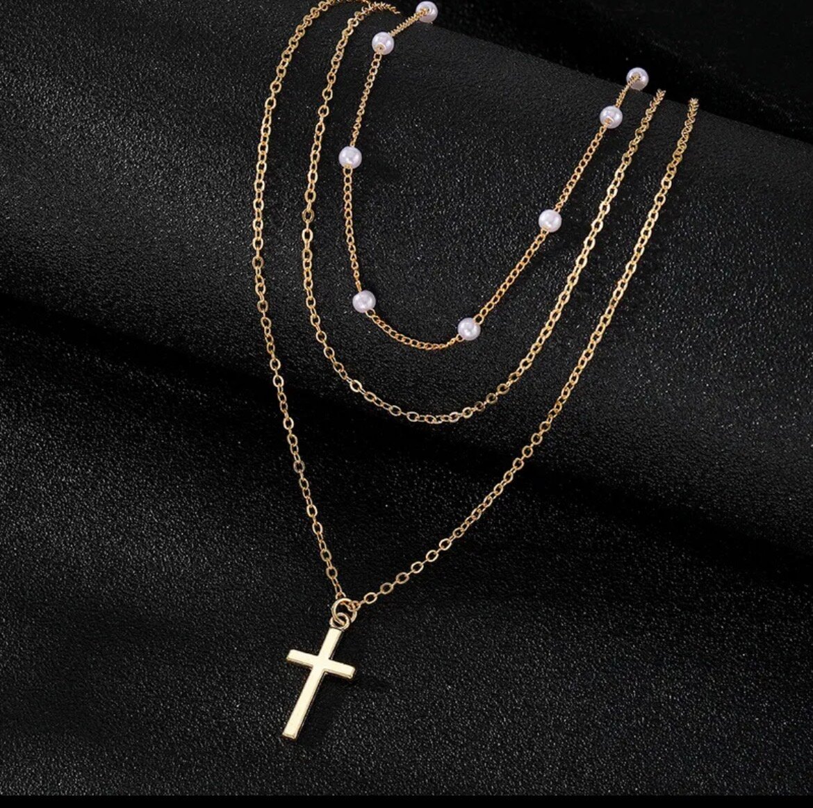 Collier Superposé avec croix