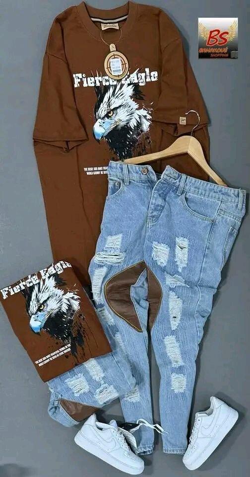 Ensemble T-shirt Aigle et Jean décontracté