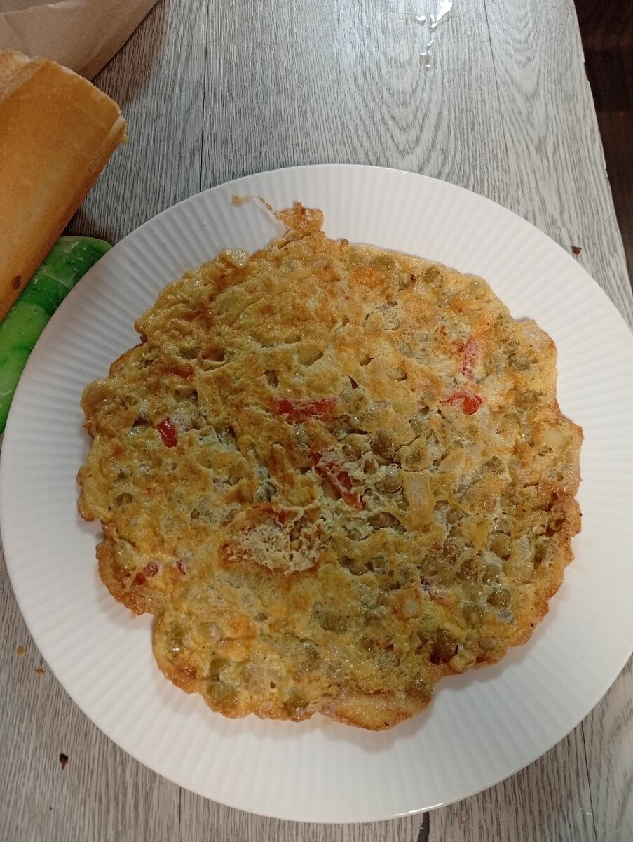 Omelette aux petits pois