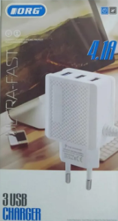 TYPE C Pin(S8) ORG Fast Charger 3USB Ports 4.1A Charger Universal Triple USB 