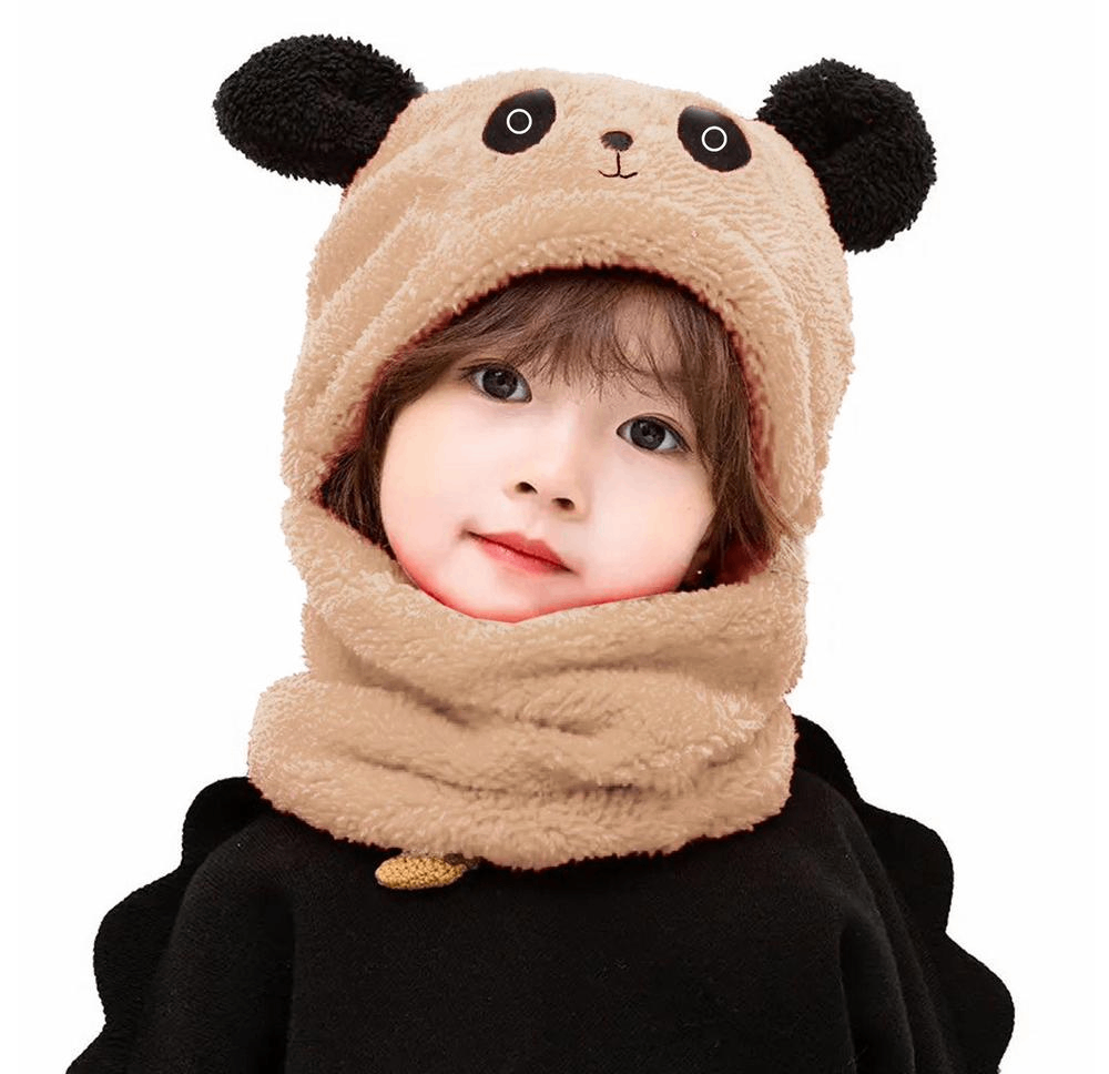 Kids Beanie Wool Cap with Neck Warmer