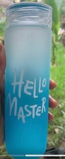 Bouteille "Hello Master" bleu
