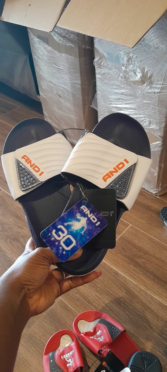 AND1 Men's Swish 2.0 Adjustable Slide Sandals