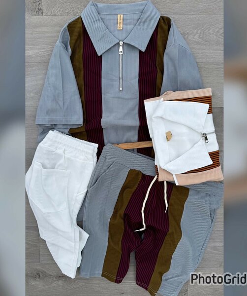 Tenue décontractée rayée homme