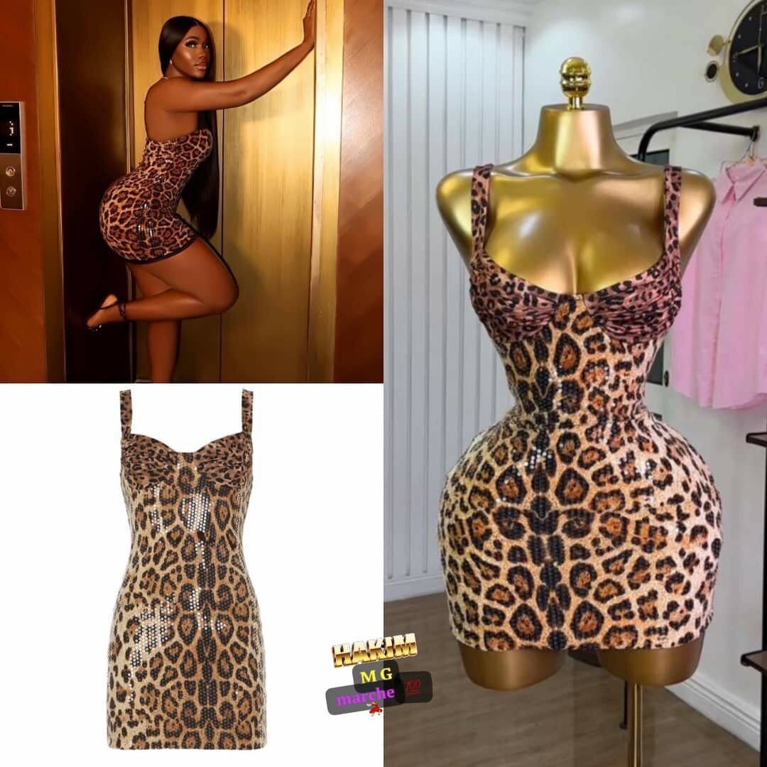 Robe moulante imprimé léopard